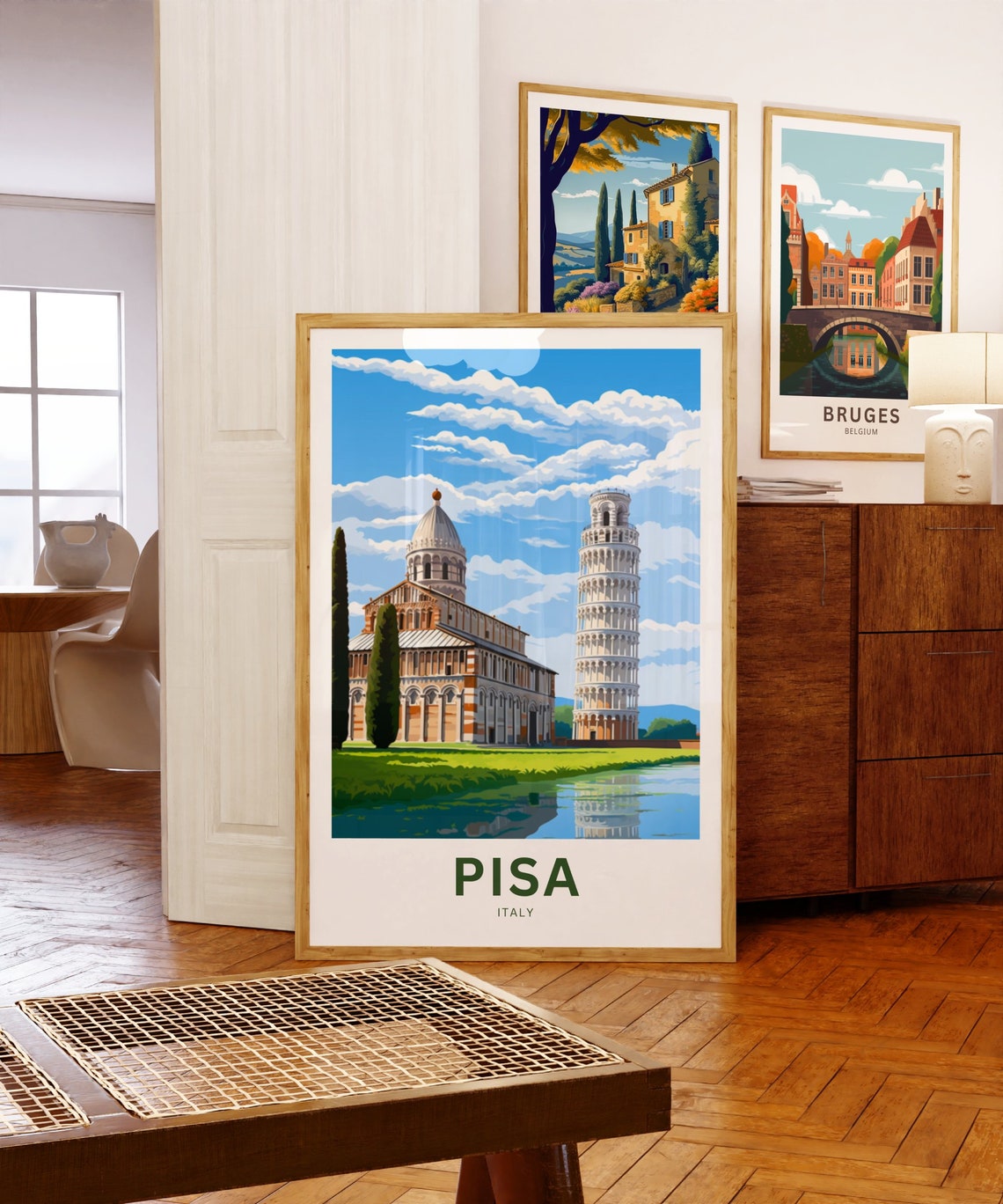 Personalized Pisa Italy Leaning Tower Landmark Travel Poster - Image 5