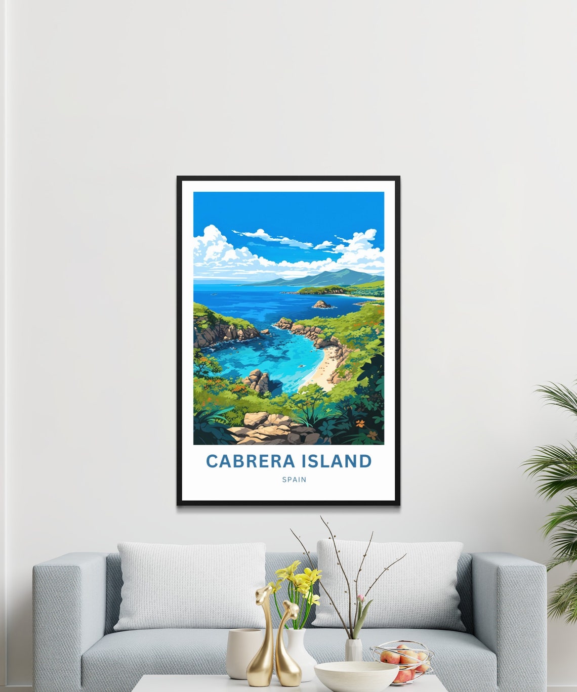 Cabrera Island Spain Turquoise Cove Seen From Rocky Cliffs Poster - Image 3