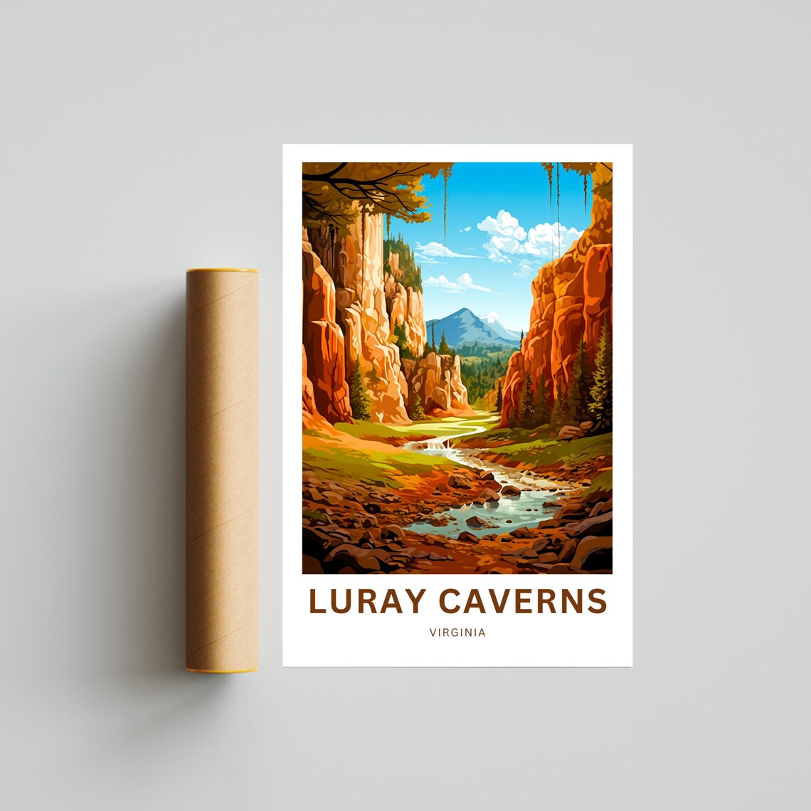 Luray Caverns Travel Poster, Virginia Landmark - Image 4
