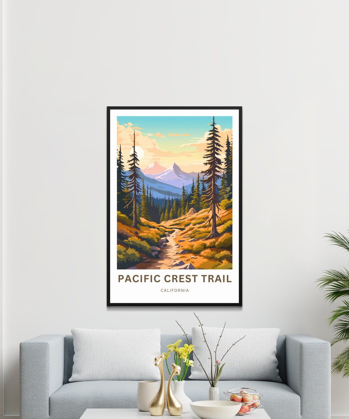 Pacific Crest Trail California Sunrise Pine Forest Path Travel Poster - Image 3