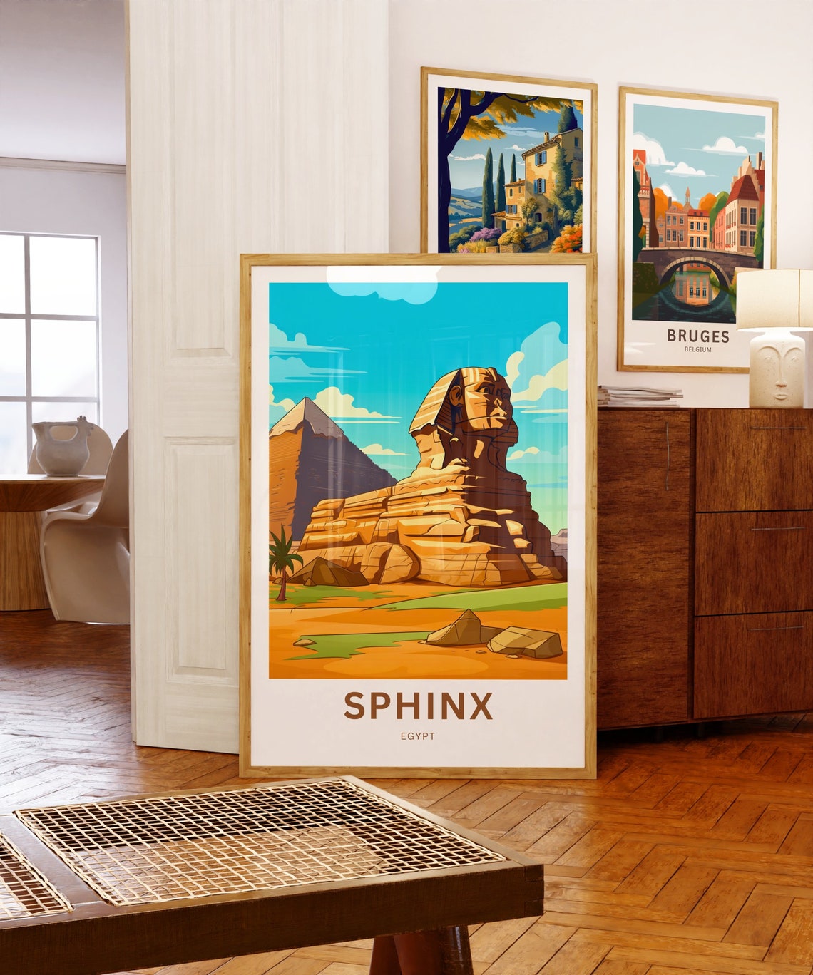 Personalized Sphinx Travel Print Sphinx Poster Egypt Wall Art Framed Present Gift Egypt Present Decor Custom Text - Image 5