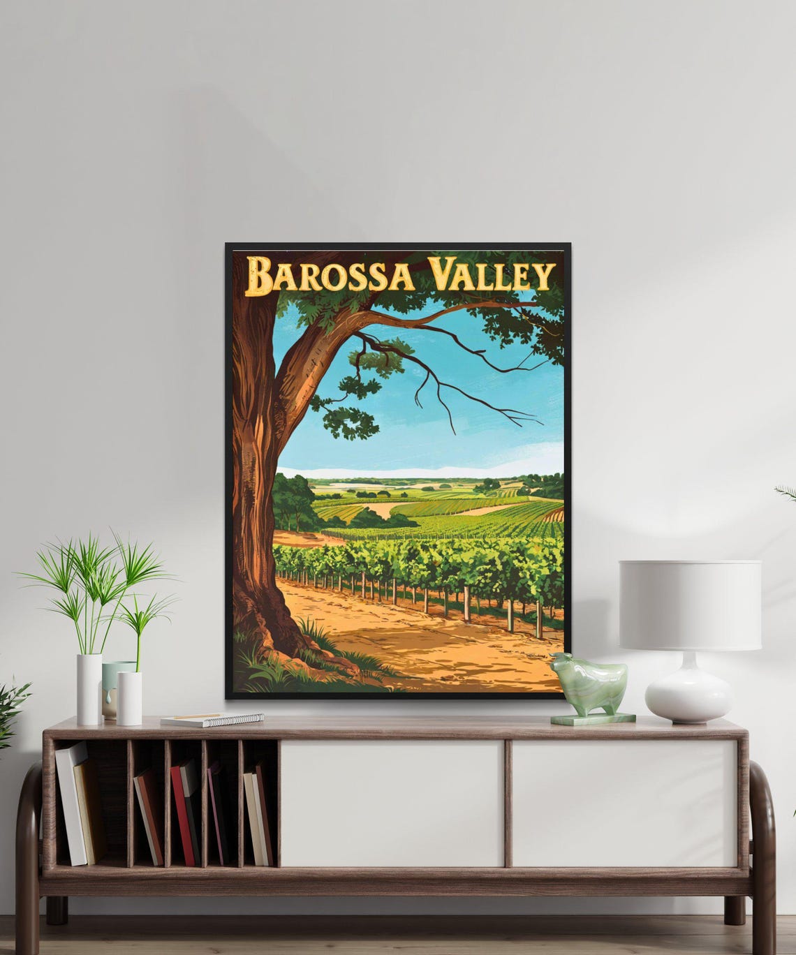 Barossa Valley Vintage Poster with Ancient Tree Overlooking Vineyard - Image 3