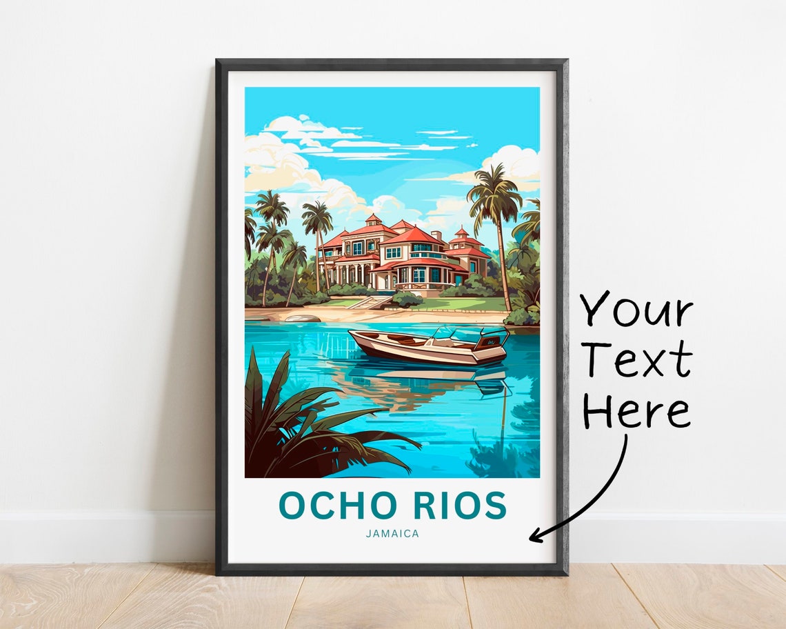 Ocho Rios Jamaica Tropical Villa Personalized Caribbean Poster
