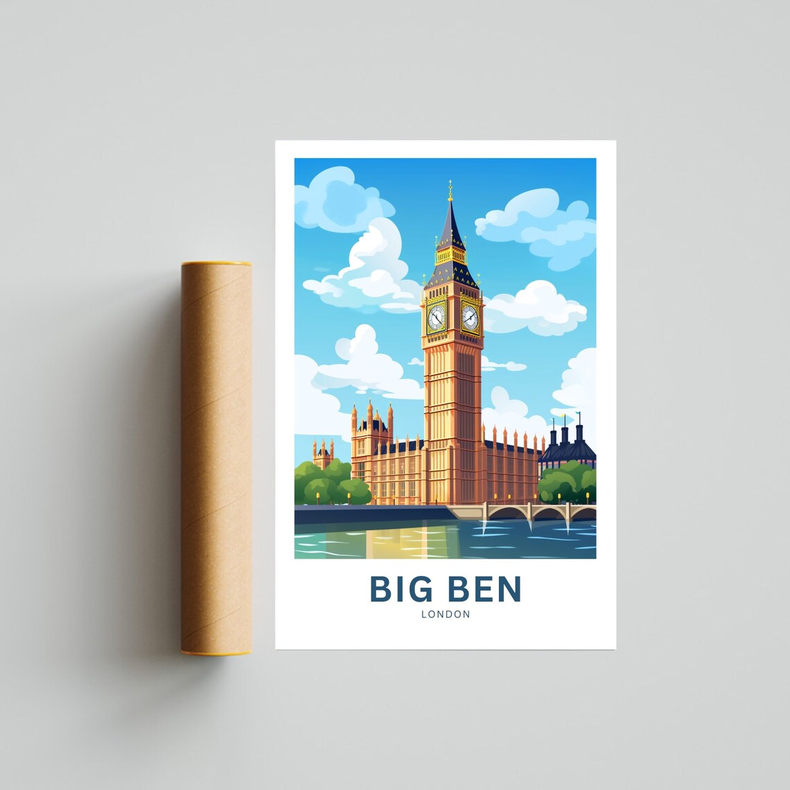 Big Ben Westminster Sunset Glow Thames London England Poster - Image 4