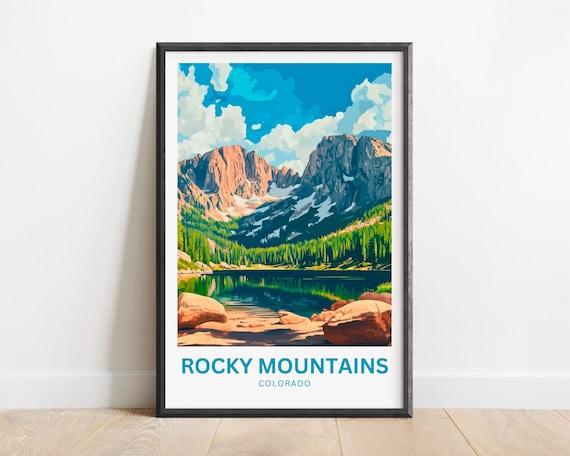 Rocky Mountains Colorado Alpine Lake Reflection Travel Poster