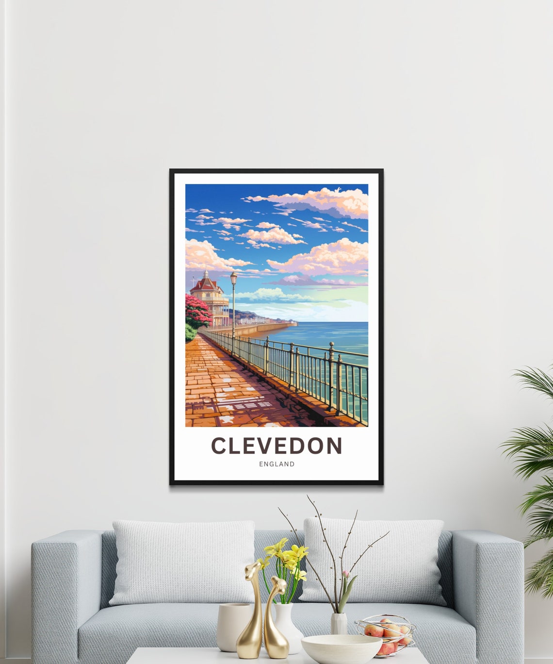 Clevedon England Seafront Promenade Sunset Sky Coastal Walk Poster - Image 3