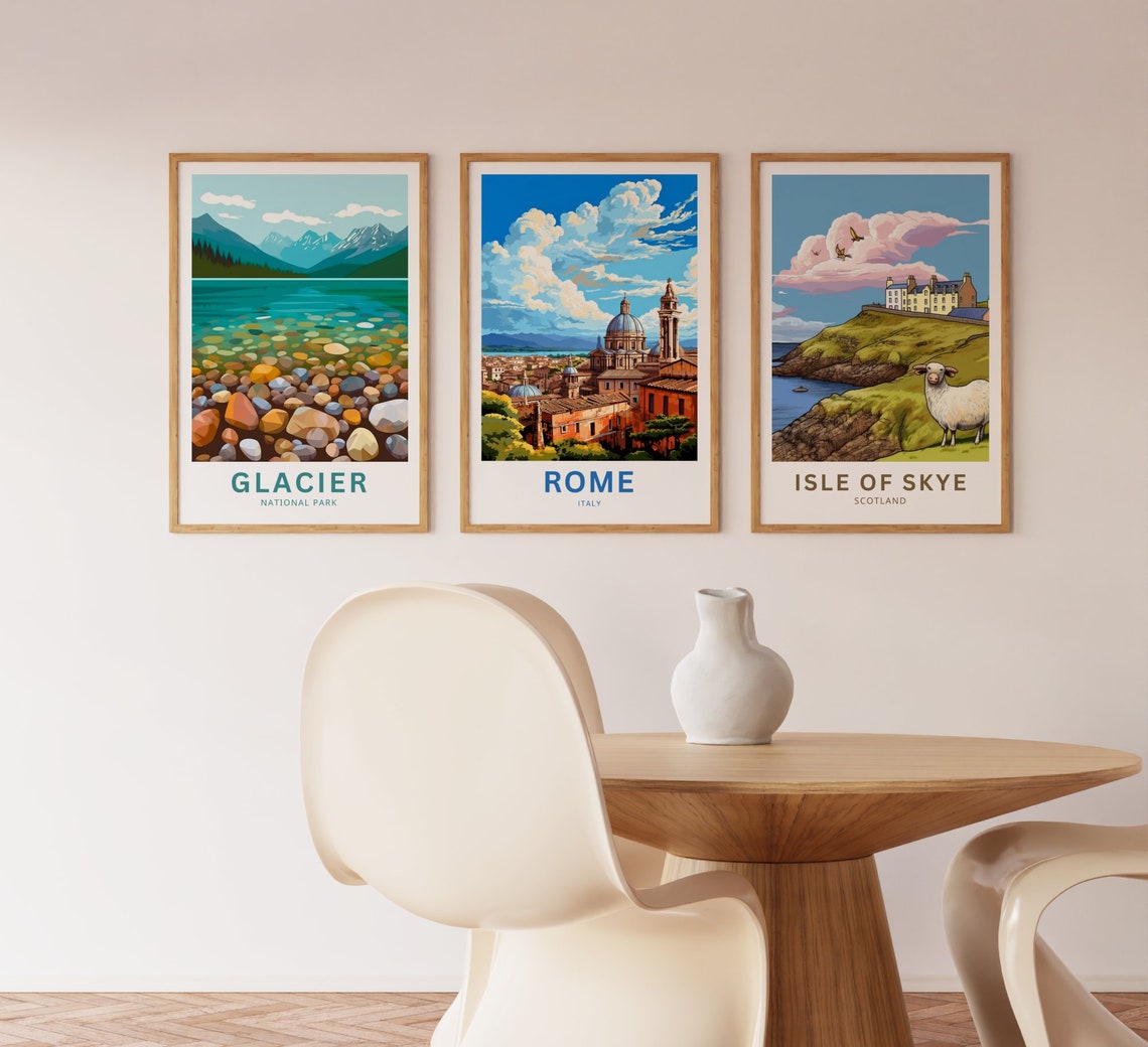 Rome Italy City Skyline Dome Bell Tower Cloudscape Scene Poster - Image 2