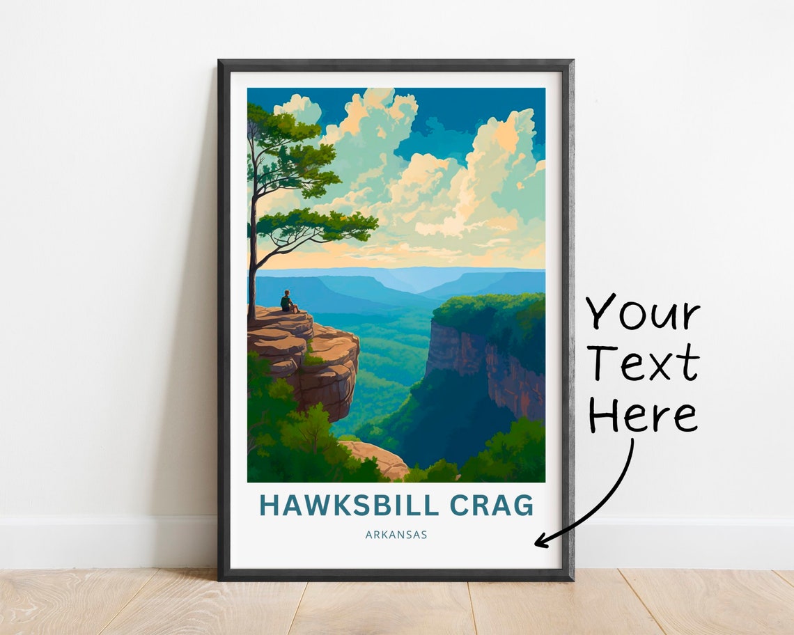 Personalized Hawksbill Crag Arkansas Bluff Overlook Travel Poster