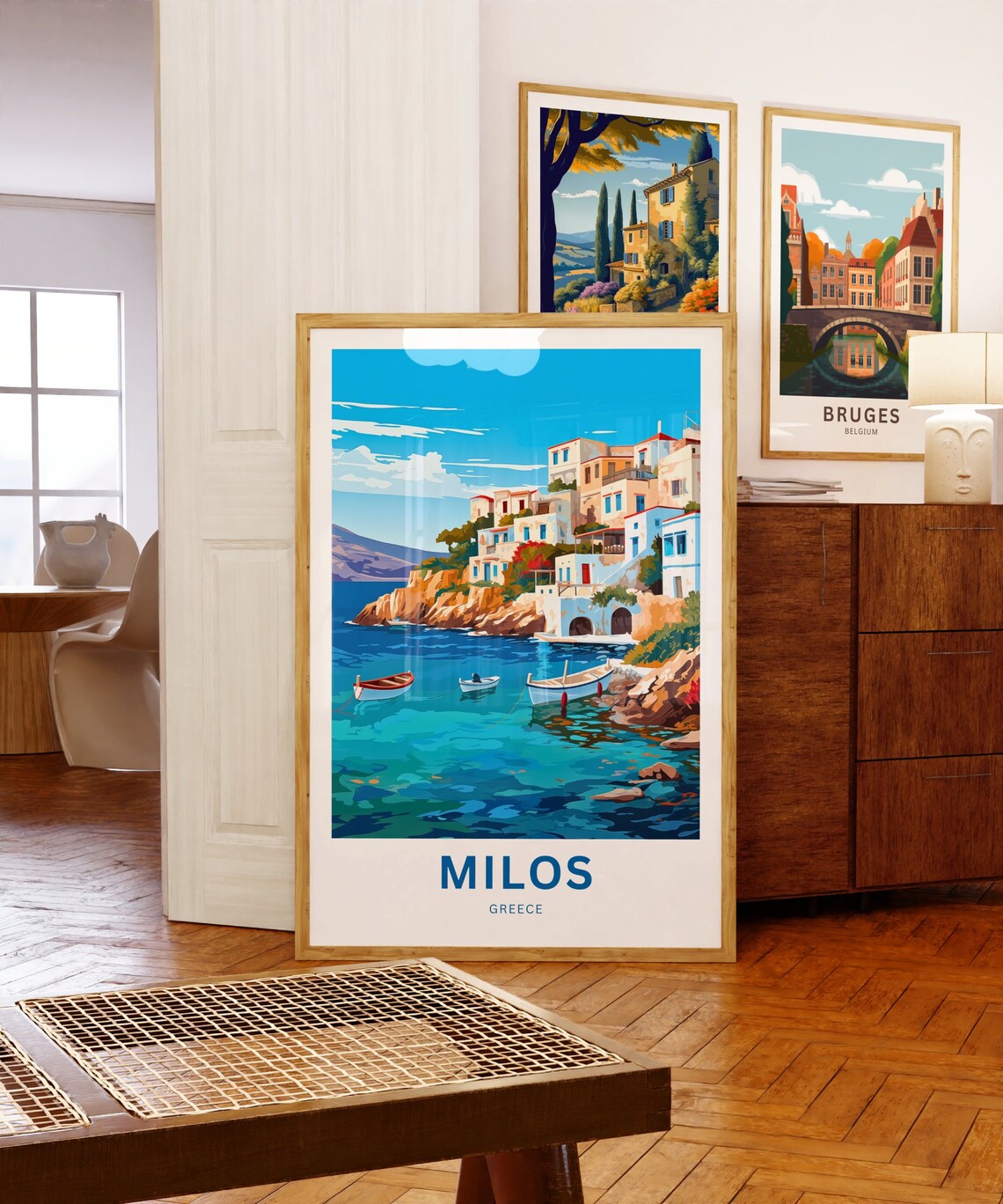 Milos Greece Personalized Fishing Village Cove Travel Poster - Image 5