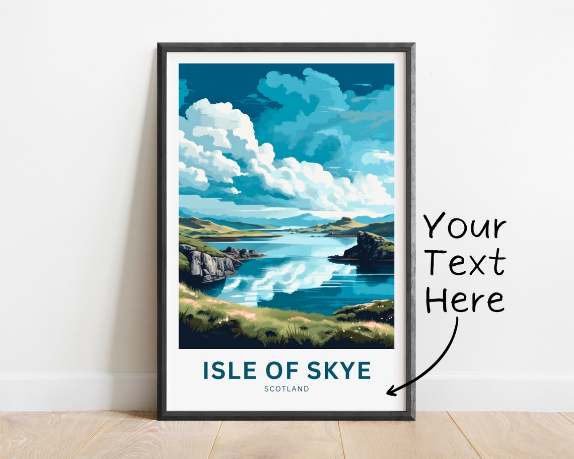 Isle of Skye Scotland Rocky Loch Personalized Custom Text Poster
