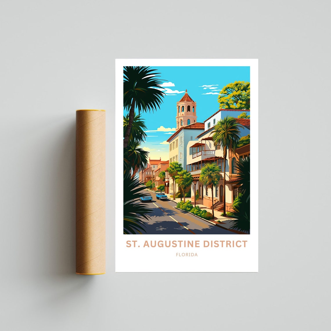 St. Augustine District Florida Historic Street Vintage Travel Poster - Image 4