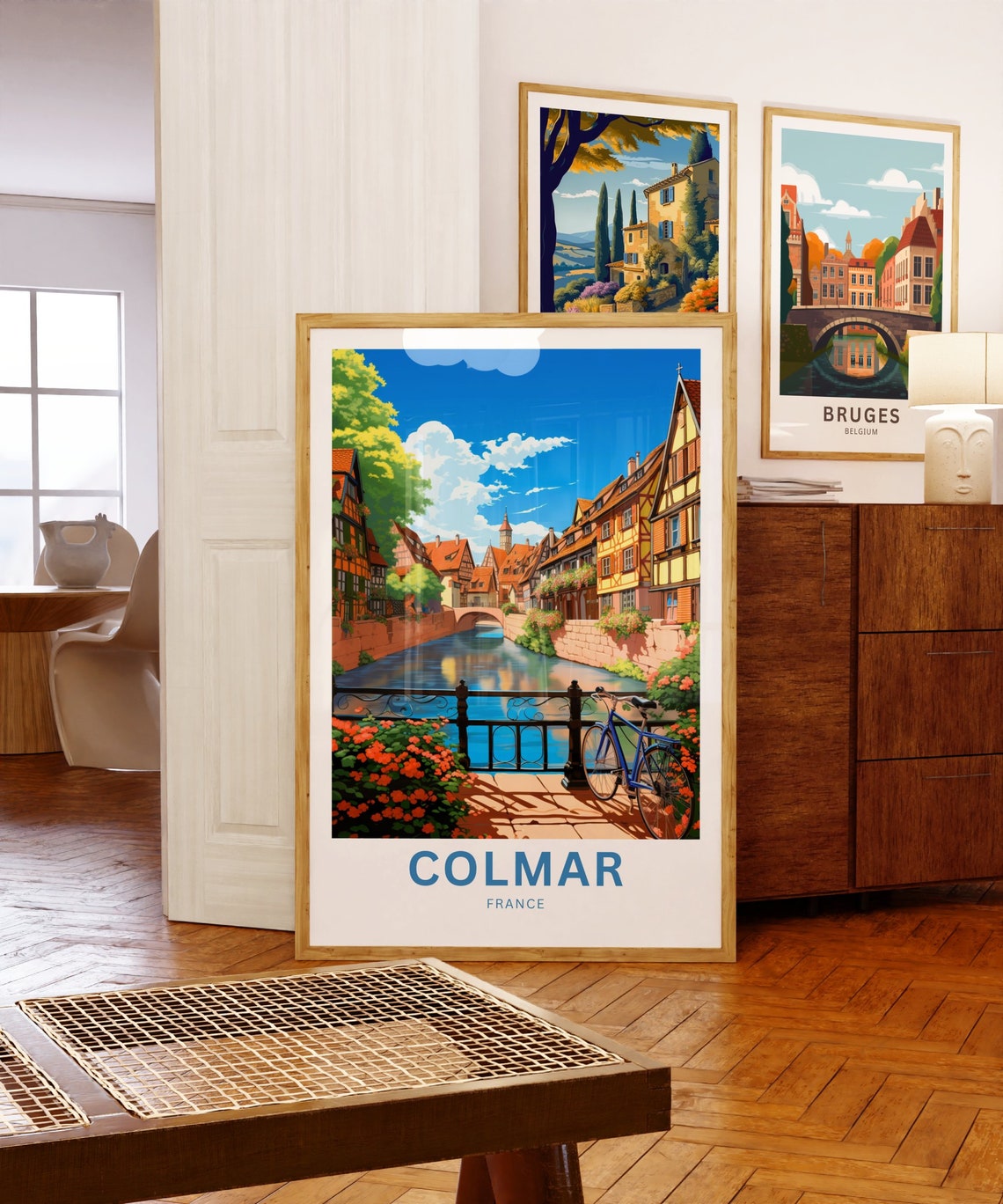 Personalized Colmar France Half Timbered Canal Scene Travel Poster - Image 5