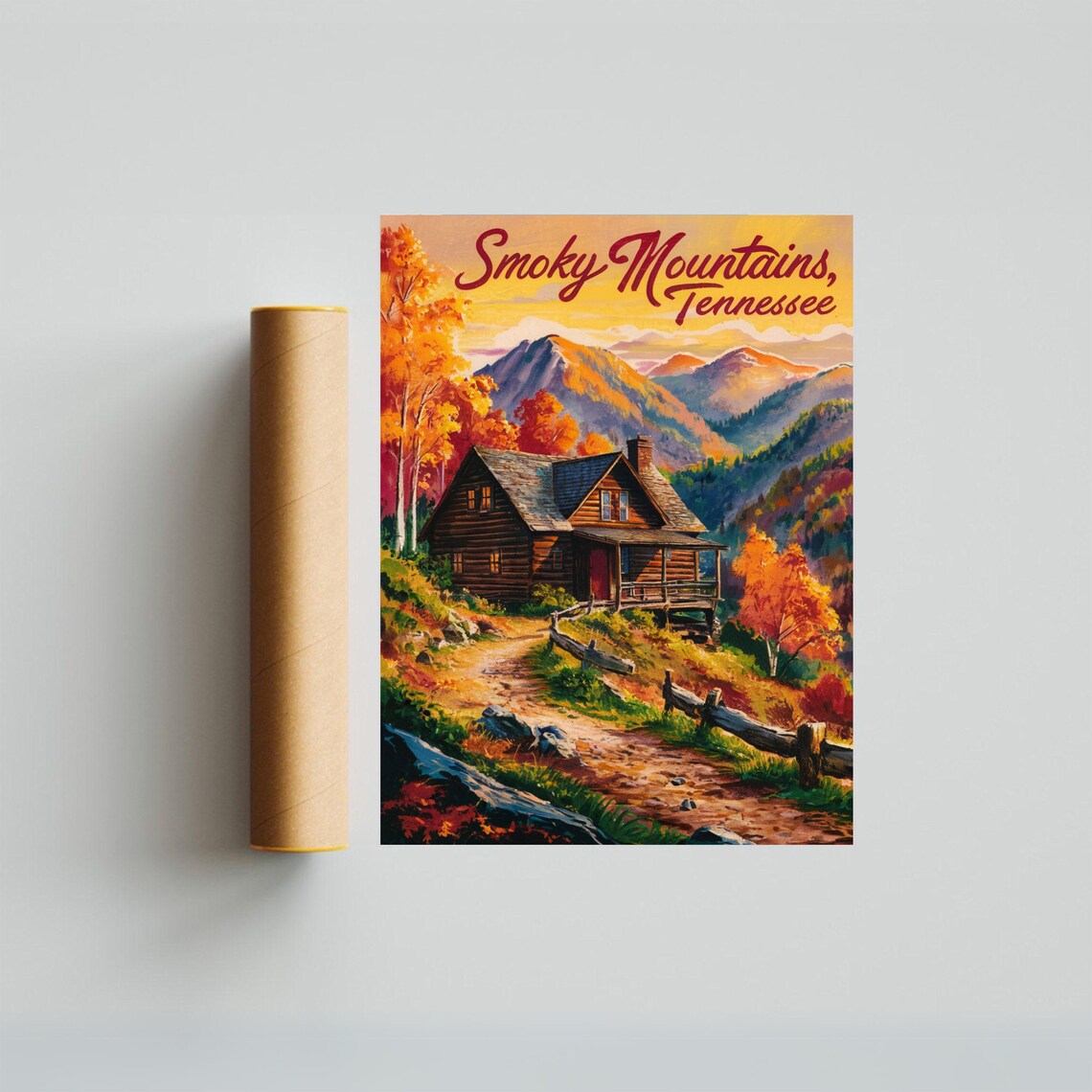 Smoky Mountain Vintage Travel Poster, Tennessee Art Print - Image 2