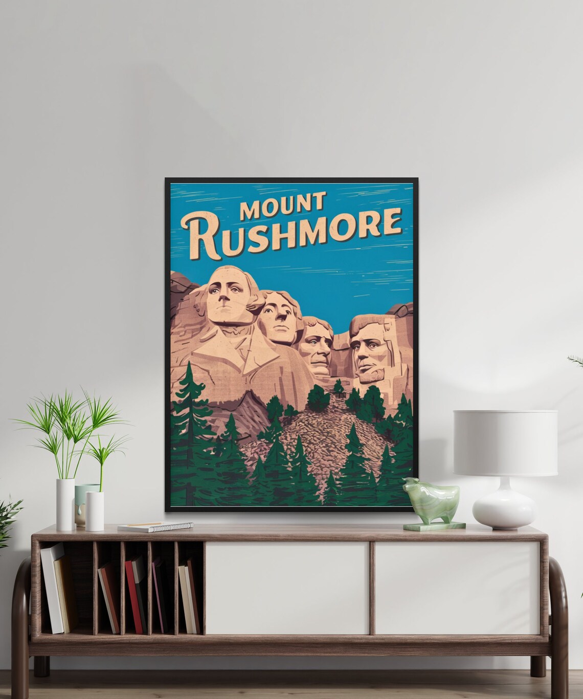 Mount Rushmore South Dakota Vintage National Monument Travel Poster - Image 2