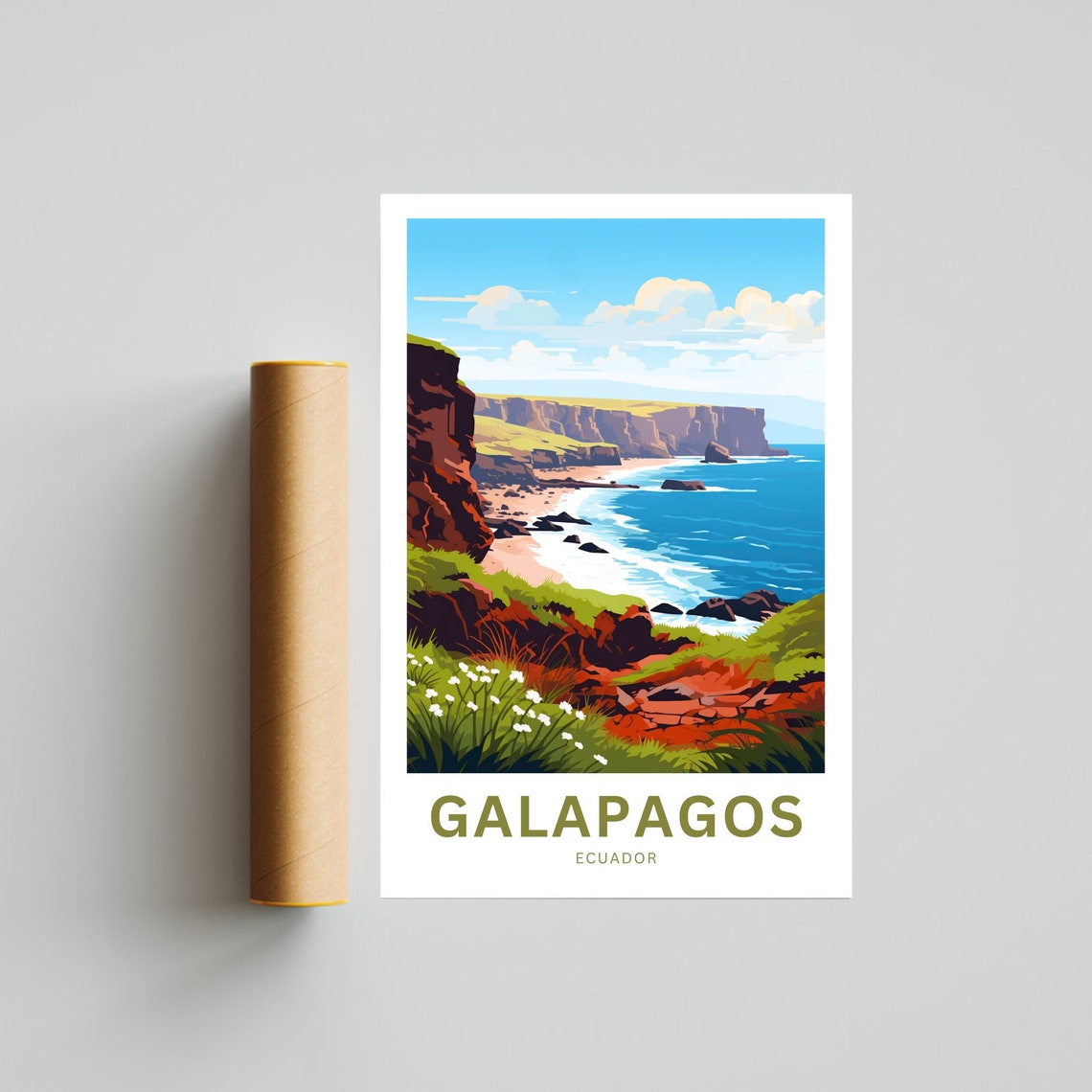 Personalized Galapagos Island Travel Print Galapagos Island Poster Ecuador Wall Art Framed Present Gift Ecuador Present - Image 4