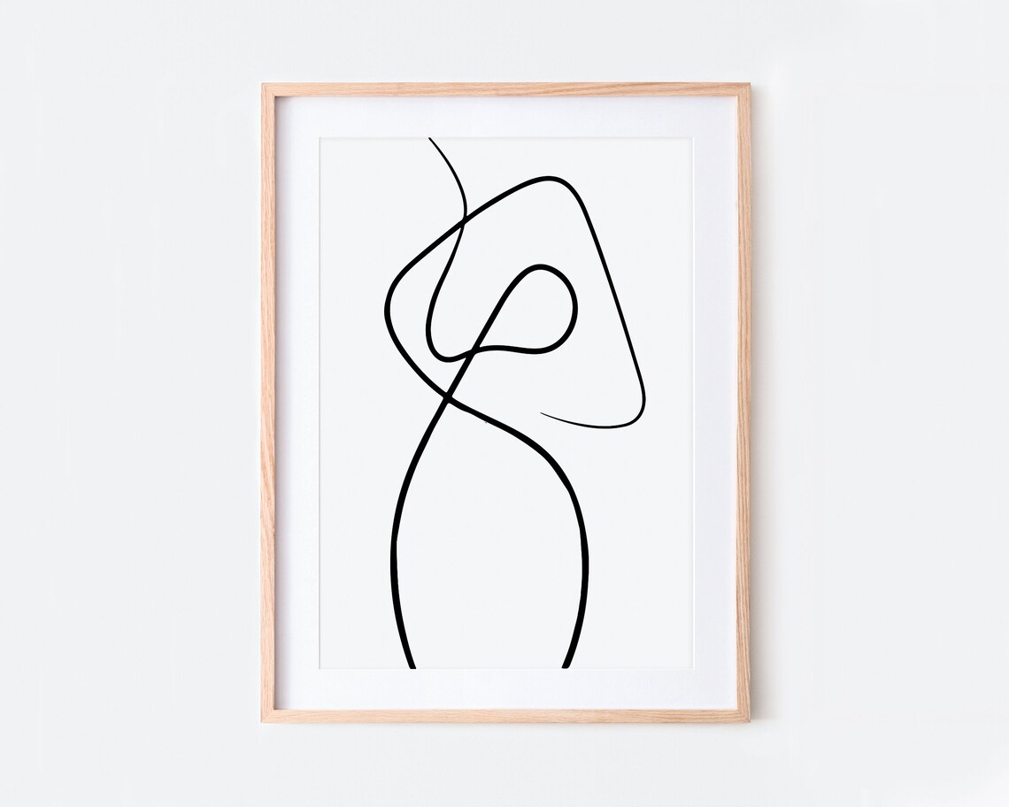 One Line Body Figure Minimalist Line Art Print - Image 2