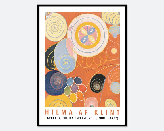 Hilma af Klint The Ten Largest No 3 Youth 1907 Orange Spiral Art Poster