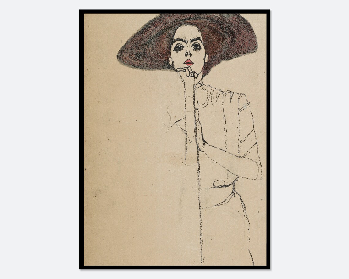 Egon Schiele Portrait Of A Woman, Vintage Poster
