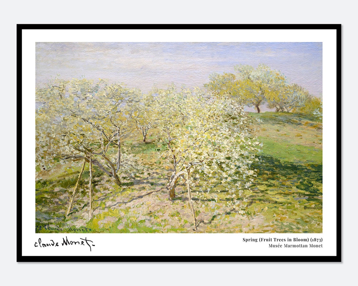Claude Monet Spring Fruit Trees In Bloom 1873 Museum Exhibition Poster