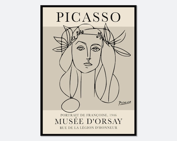 Picasso Portrait of Francoise Gilot, Vintage Poster