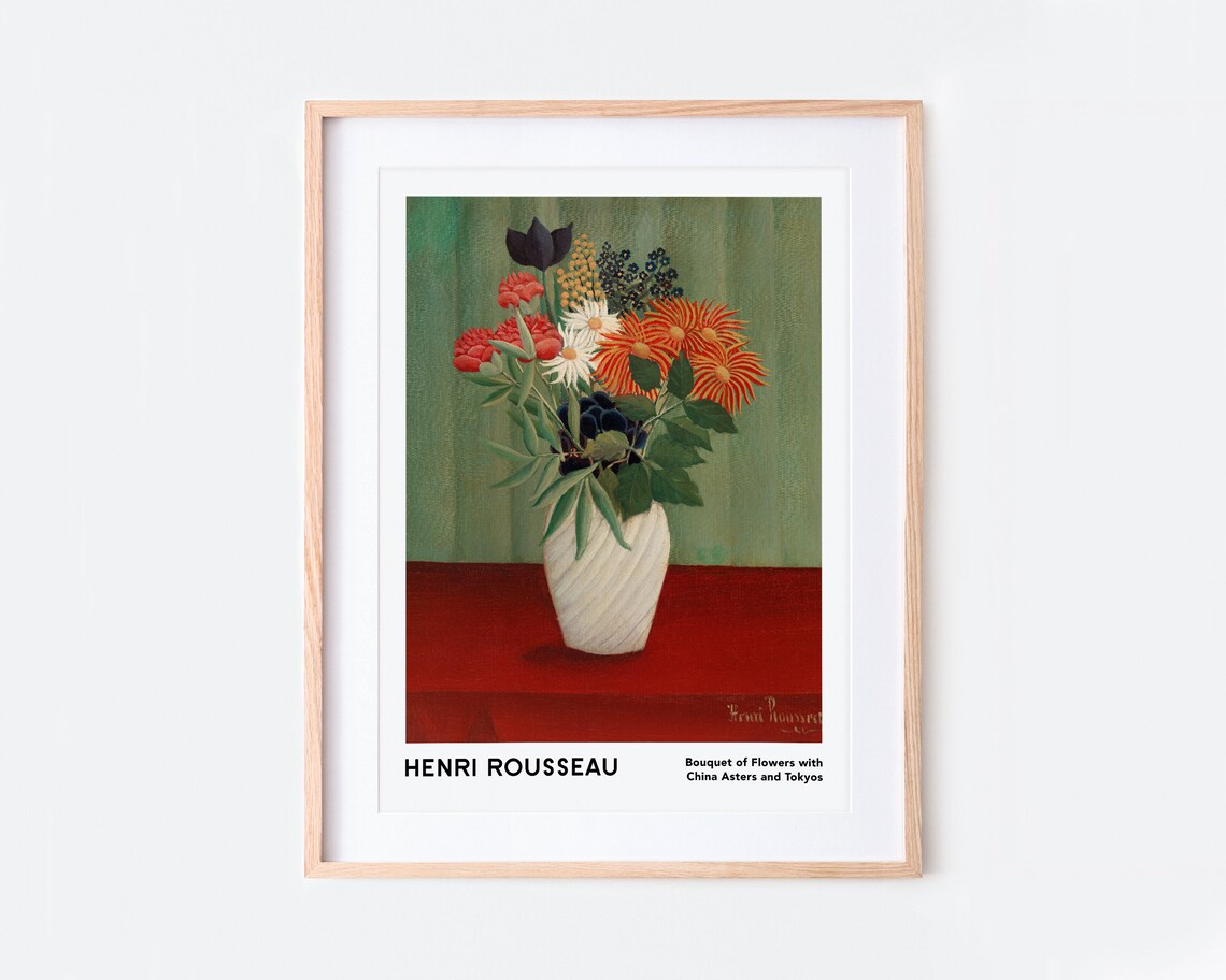 Henri Rousseau Bouquet Flowers China Asters Still Life Poster