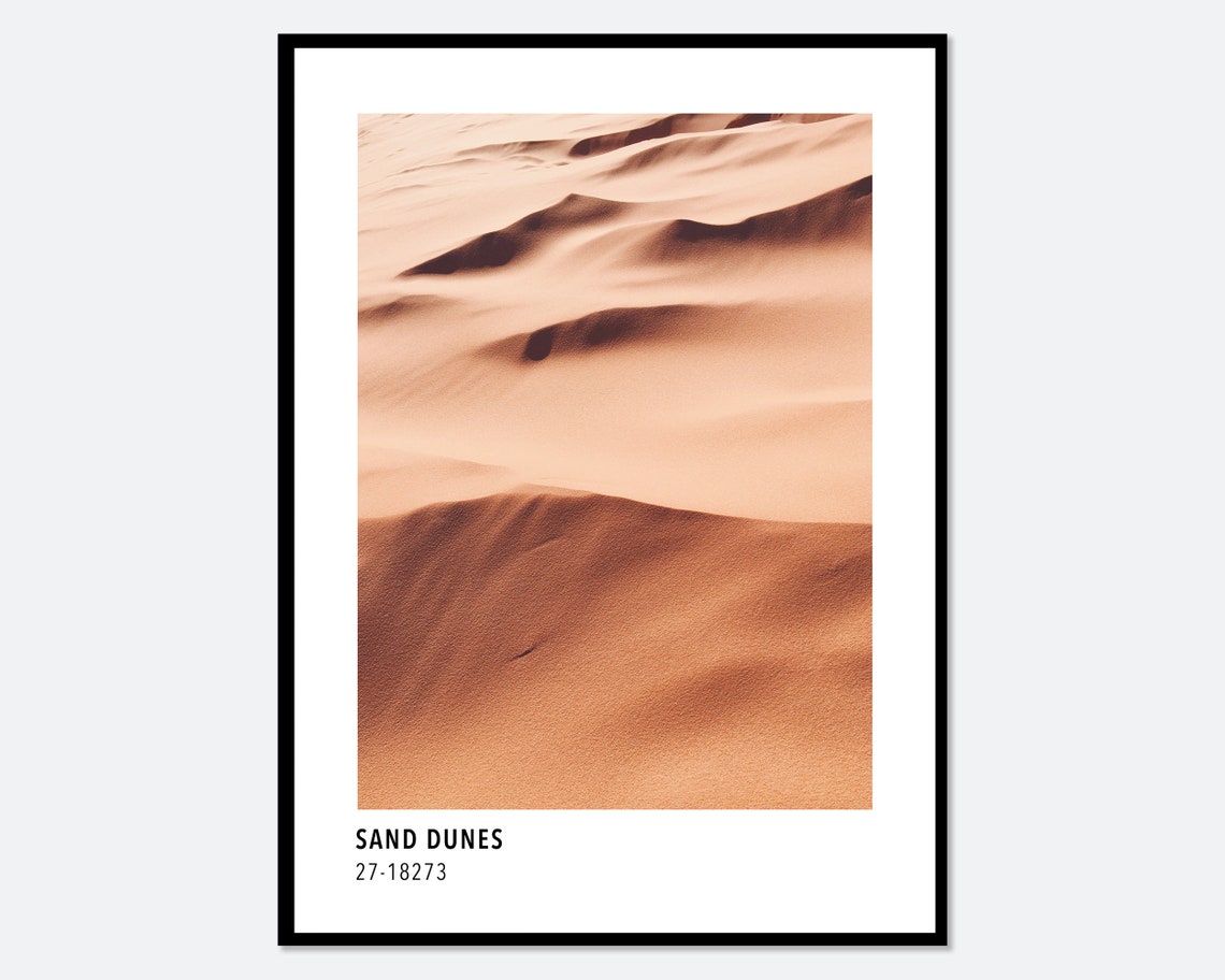 Sand Dunes Terracotta Desert Waves Minimal Landscape Art Poster