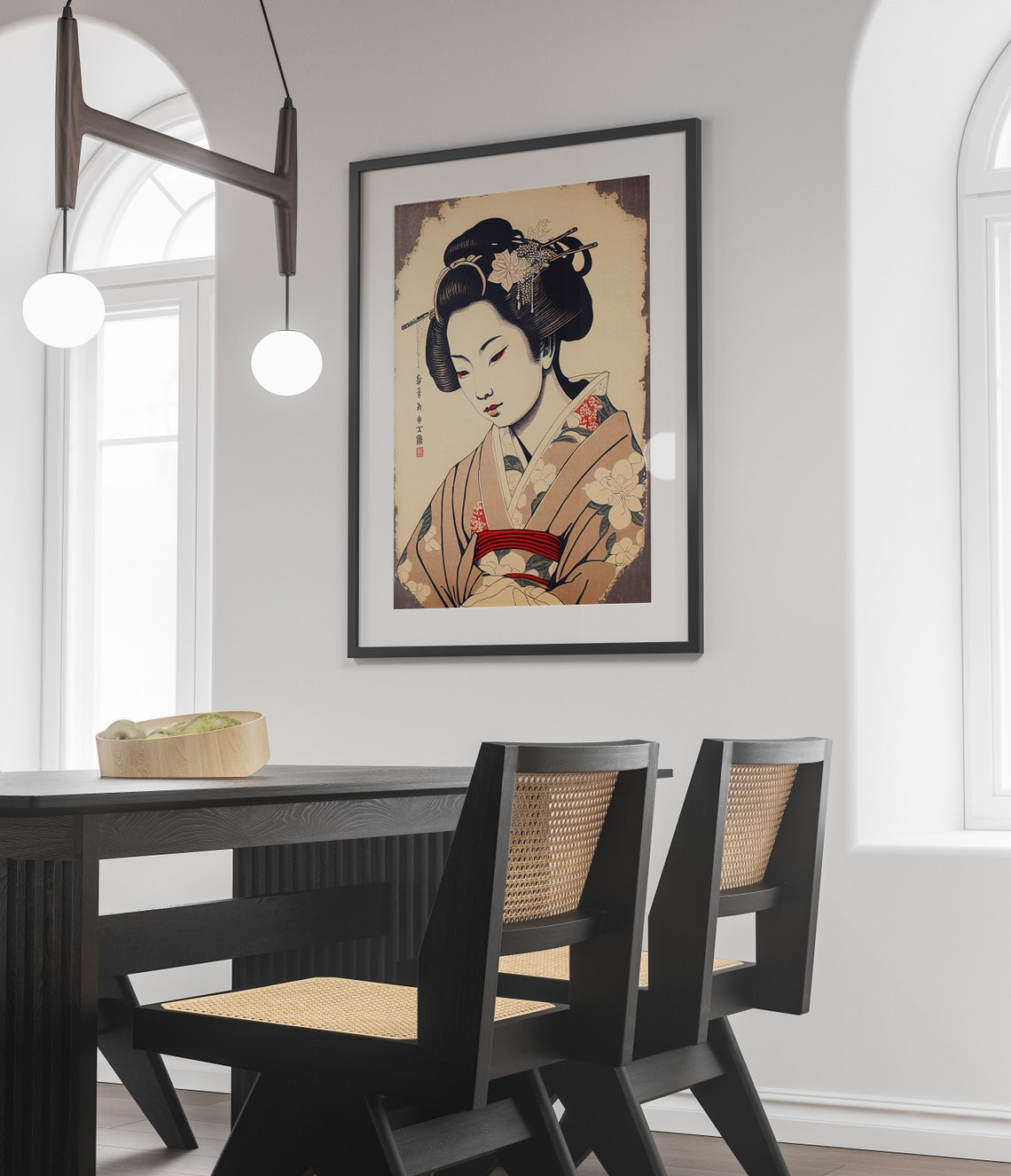 Elegant Geisha Portrait Japanese Ukiyo E Style Kimono Art Poster - Image 4