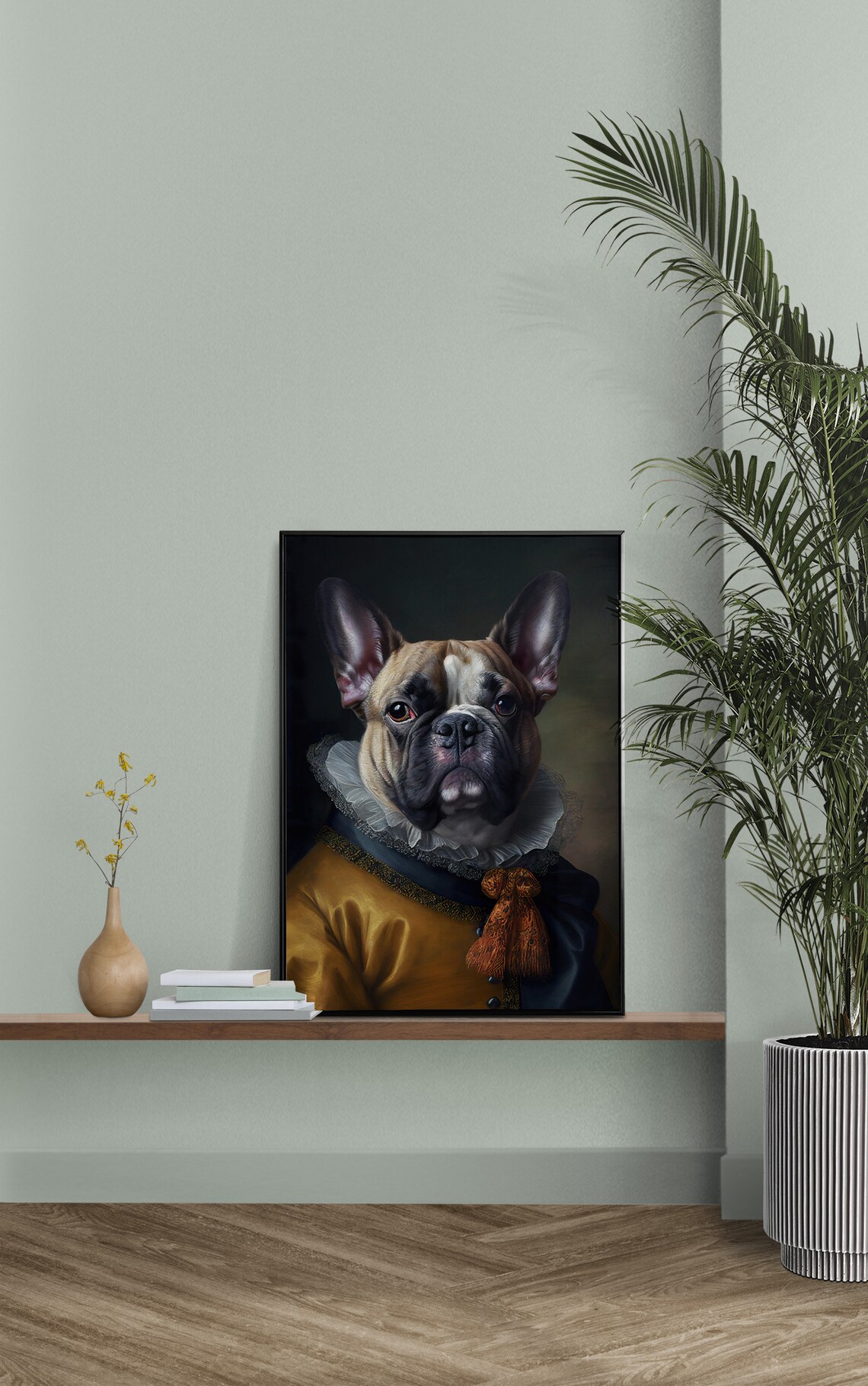 French Bulldog In Baroque Royal Attire Renaissance Style Pet Poster - Image 2