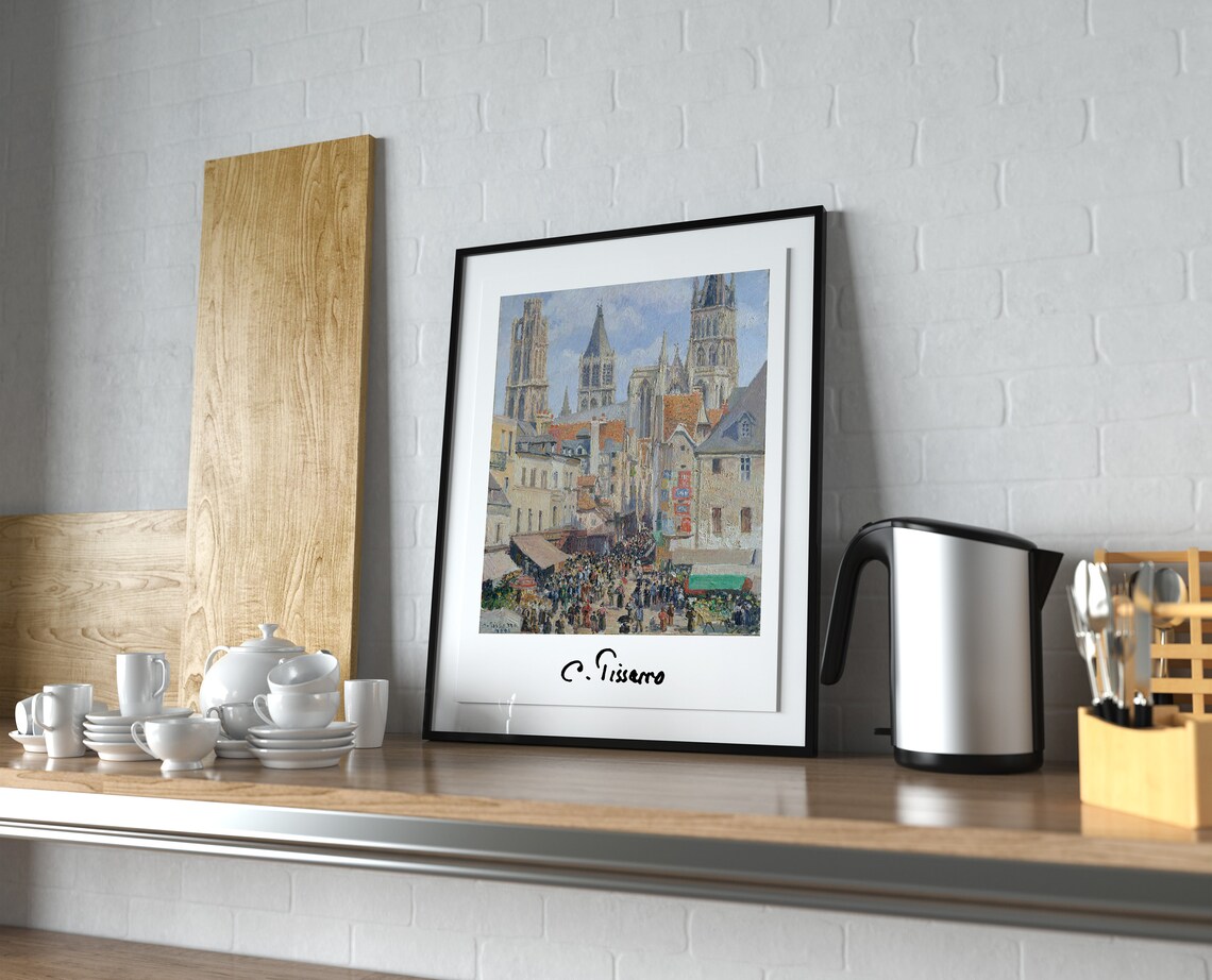 Camille Pissarro Rue De L Epicerie Rouen Market Street Poster - Image 4