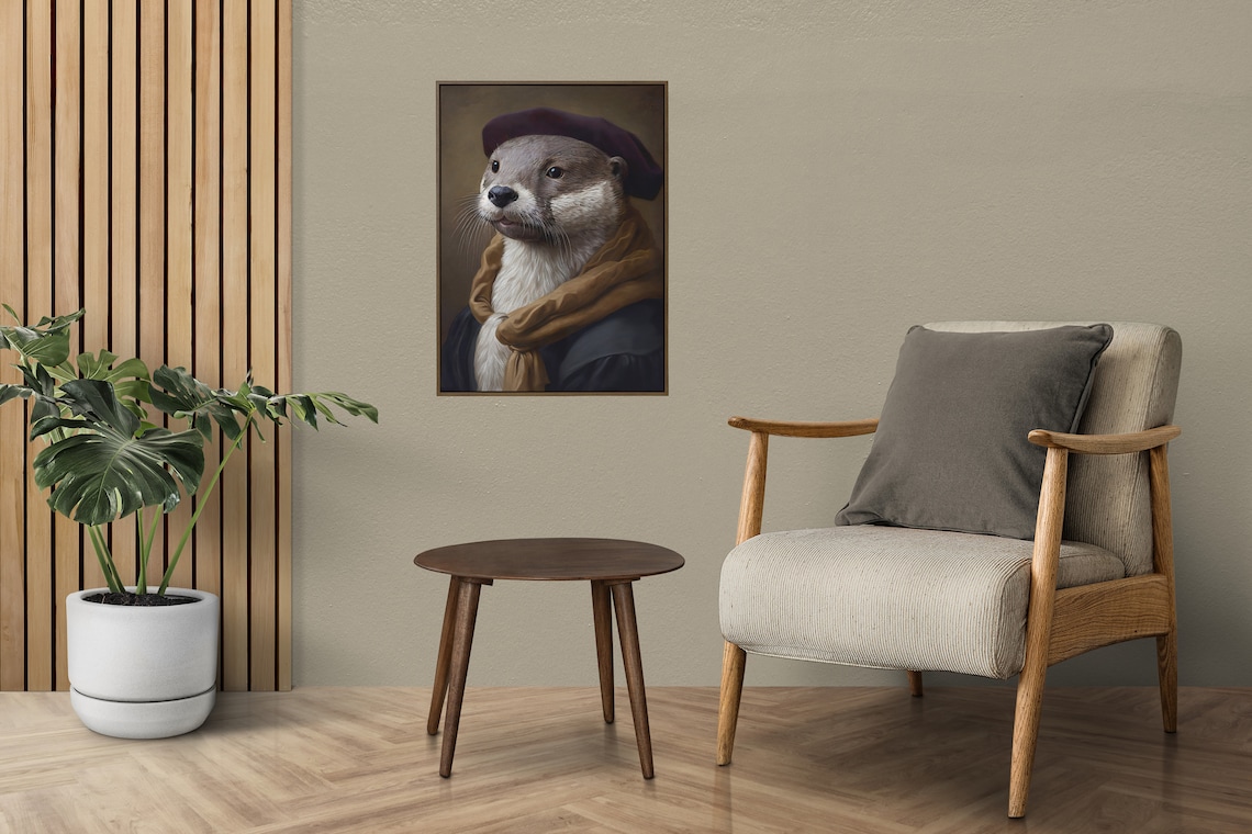 Noble Otter Baroque Style Art Print - Image 4