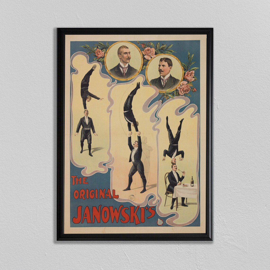 Acrobat Vintage Circus Poster, Circus Decor