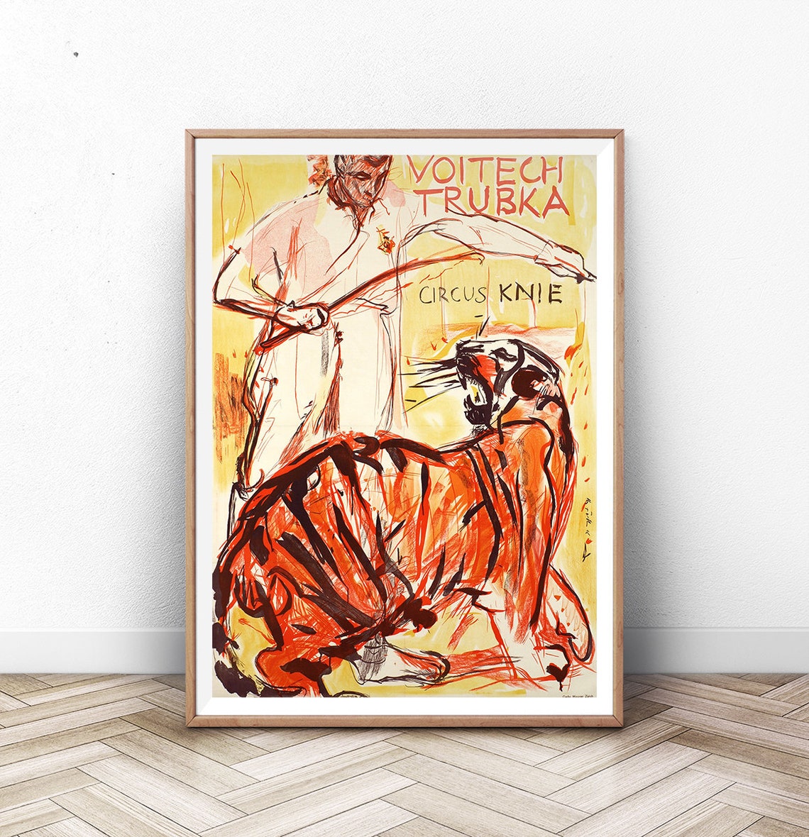Circus Knie Voitech Trubka Tiger Trainer Vintage Circus Art Poster