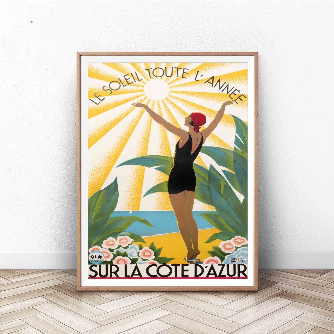 Sur La Cote Dazur Vintage French Travel Poster