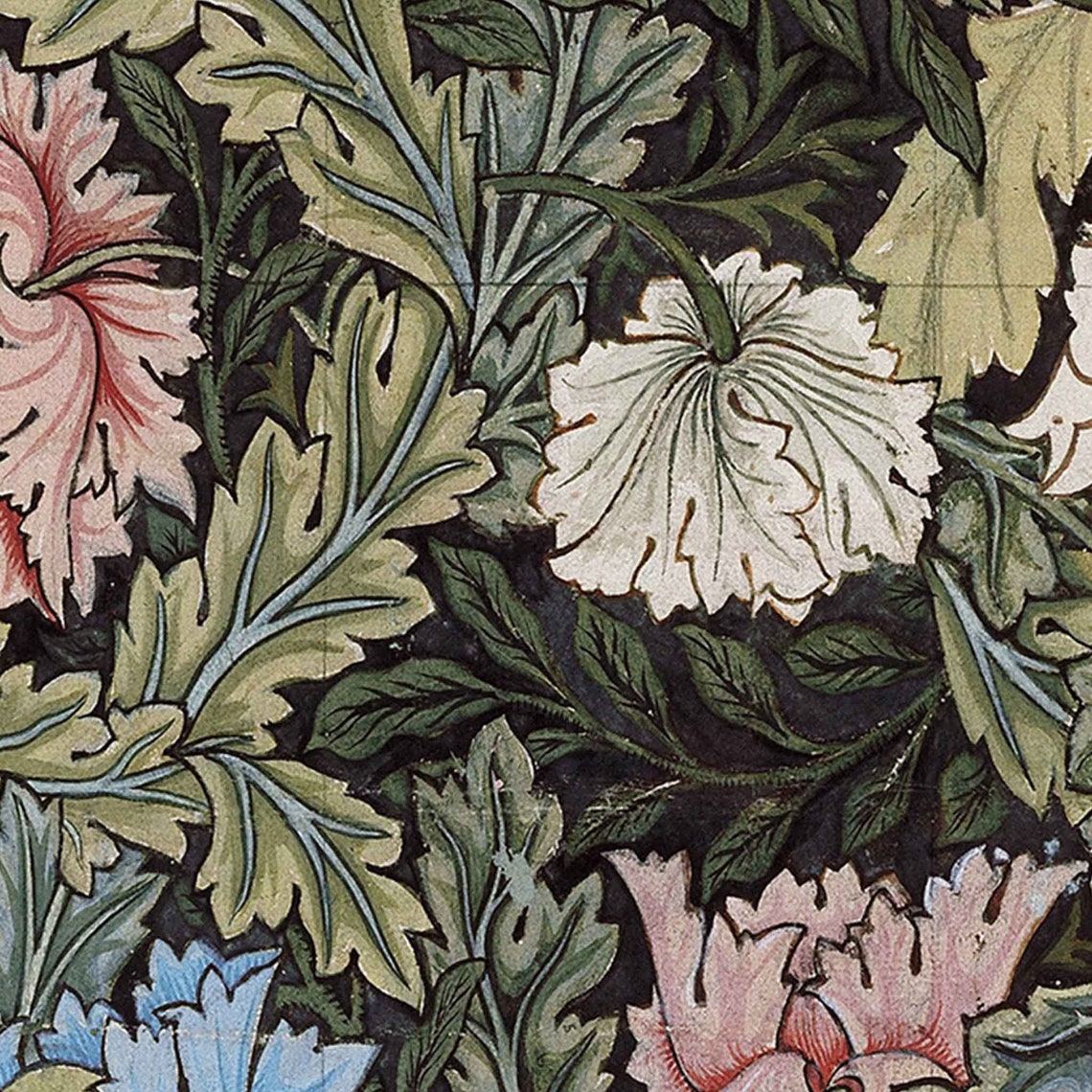 William Morris Poppy Floral Wallpaper Design Study Art Poster - Image 2
