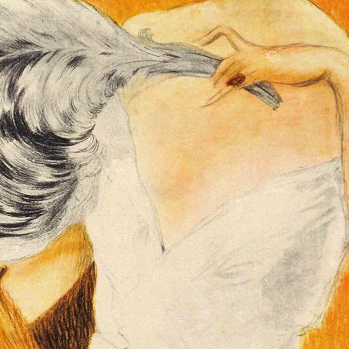 Le Frisson Ice Cream Art Nouveau Woman Fur Stole Vintage Swiss Poster - Image 2