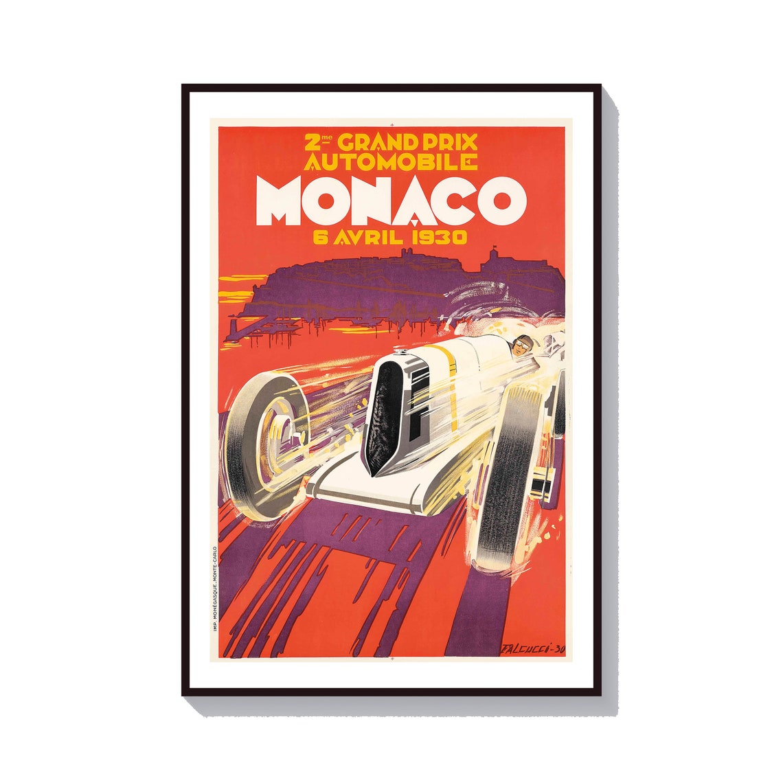 Monaco Grand Prix 1930 Automobile Vintage Race Car Motor Sport Poster