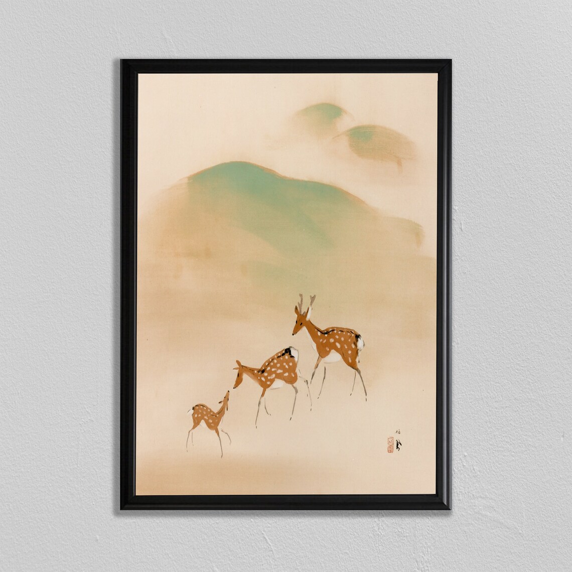 Deer Print Japan Art Print, Woodblock Style - Image 3