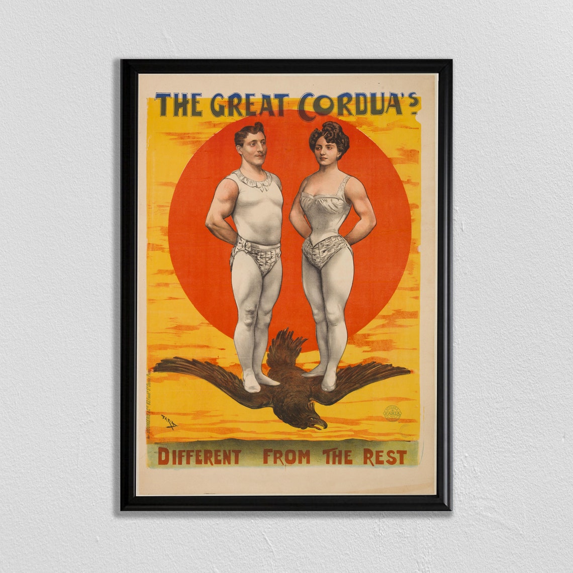 The Great Corduas Vintage Circus Acrobats Eagle Retro Poster