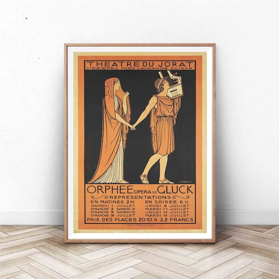 Theatre Du Jorat Orphee Gluck Opera Vintage Swiss Theatre Poster