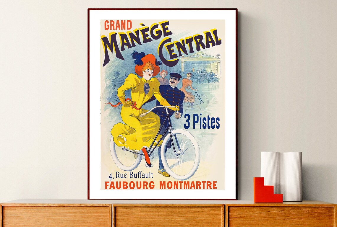 Grand Manege Central 3 Pistes Paris Montmartre Cycling Art Print