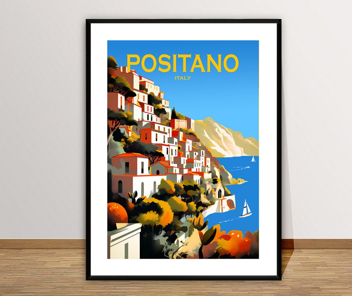 Positano Italy Vintage Travel Poster, Travel Poster - Image 2
