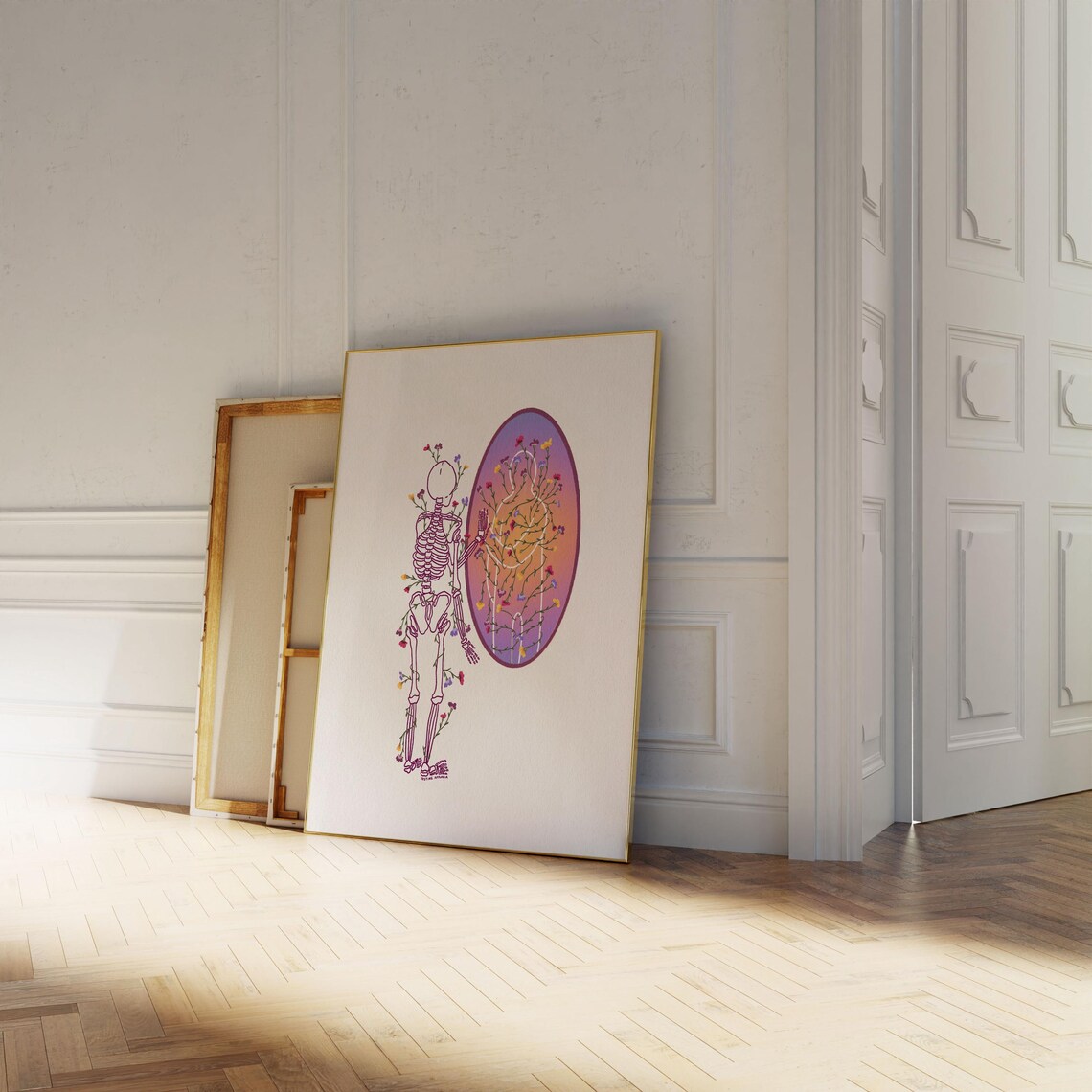 Skeleton Aura Colorful Healing Feminine Energy Art Print - Image 4