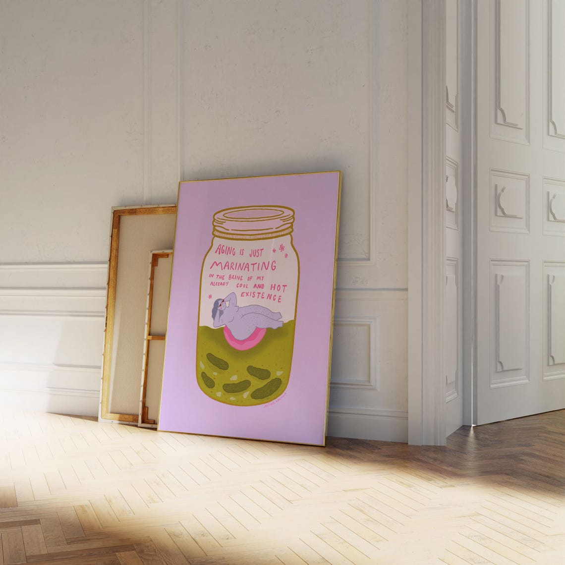 Cool Aging Is Just Marinating Funny Pickle Jar Existence Poster - Image 2