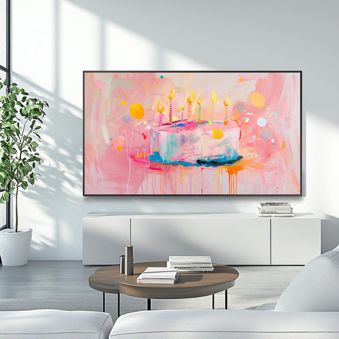 Abstract Birthday Cake Party Artwork - Image 4