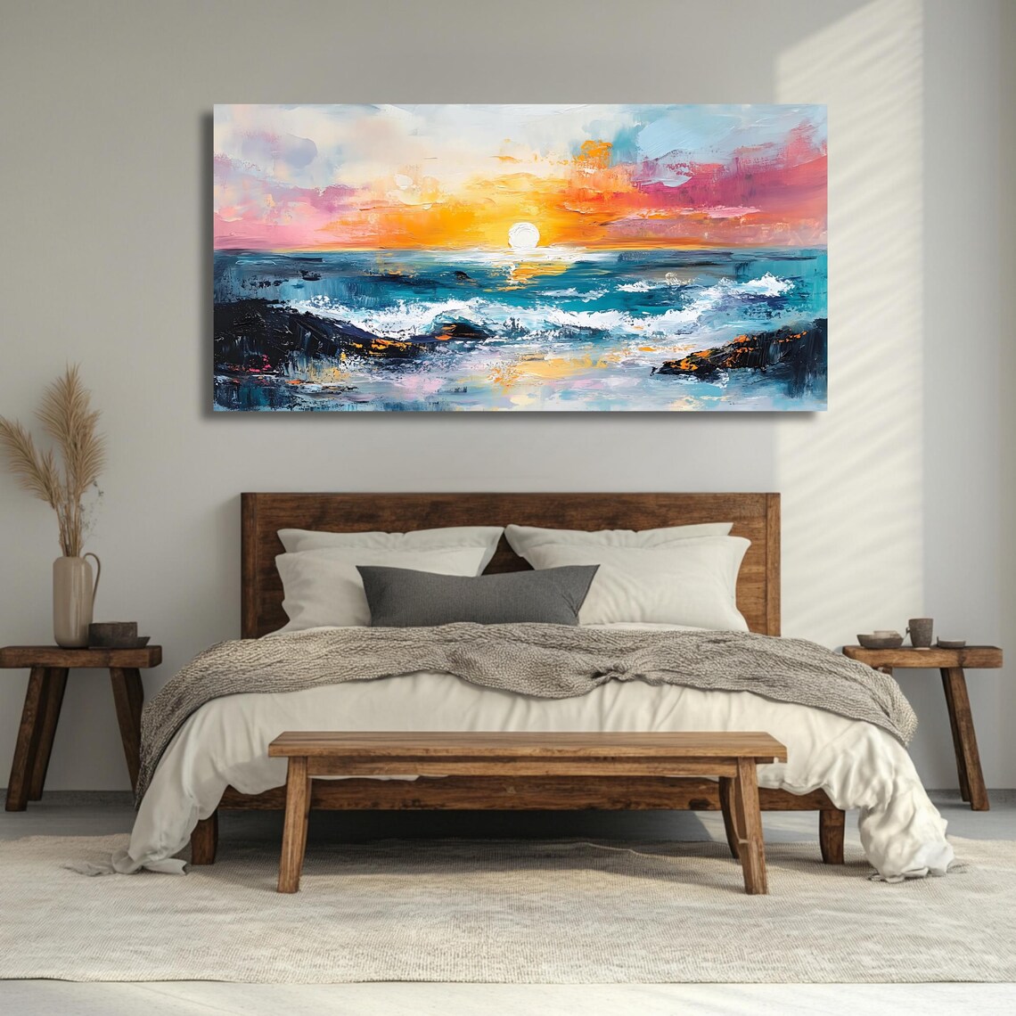 Ocean Sunset Panoramic Seascape Art Print - Image 2