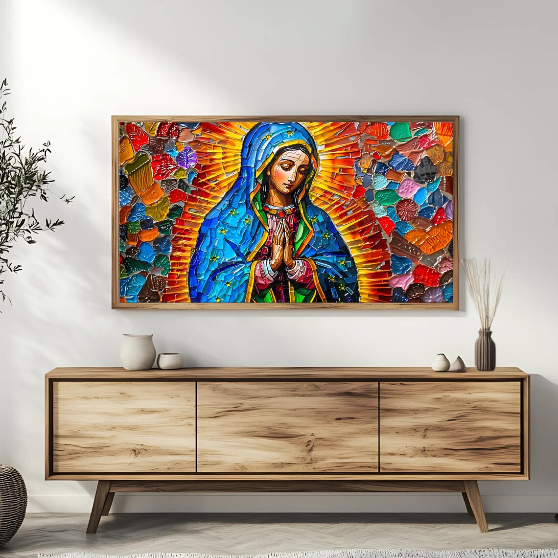 Our Lady Of Guadalupe Mosaic Stained Glass Religious Art Poster - Image 3