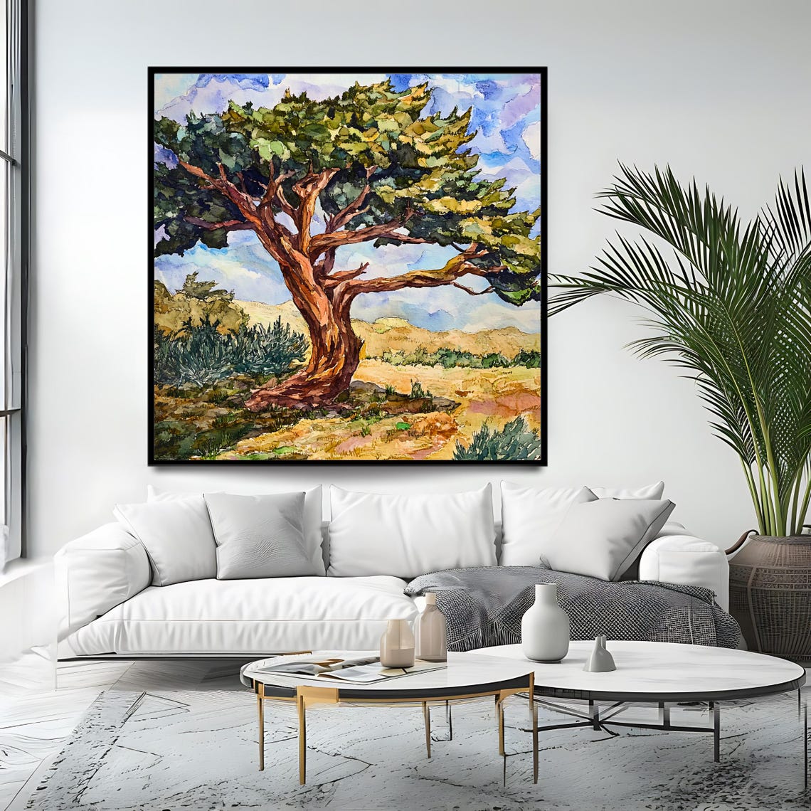 Ancient Tree Rustic Landscape Art Print - Image 4