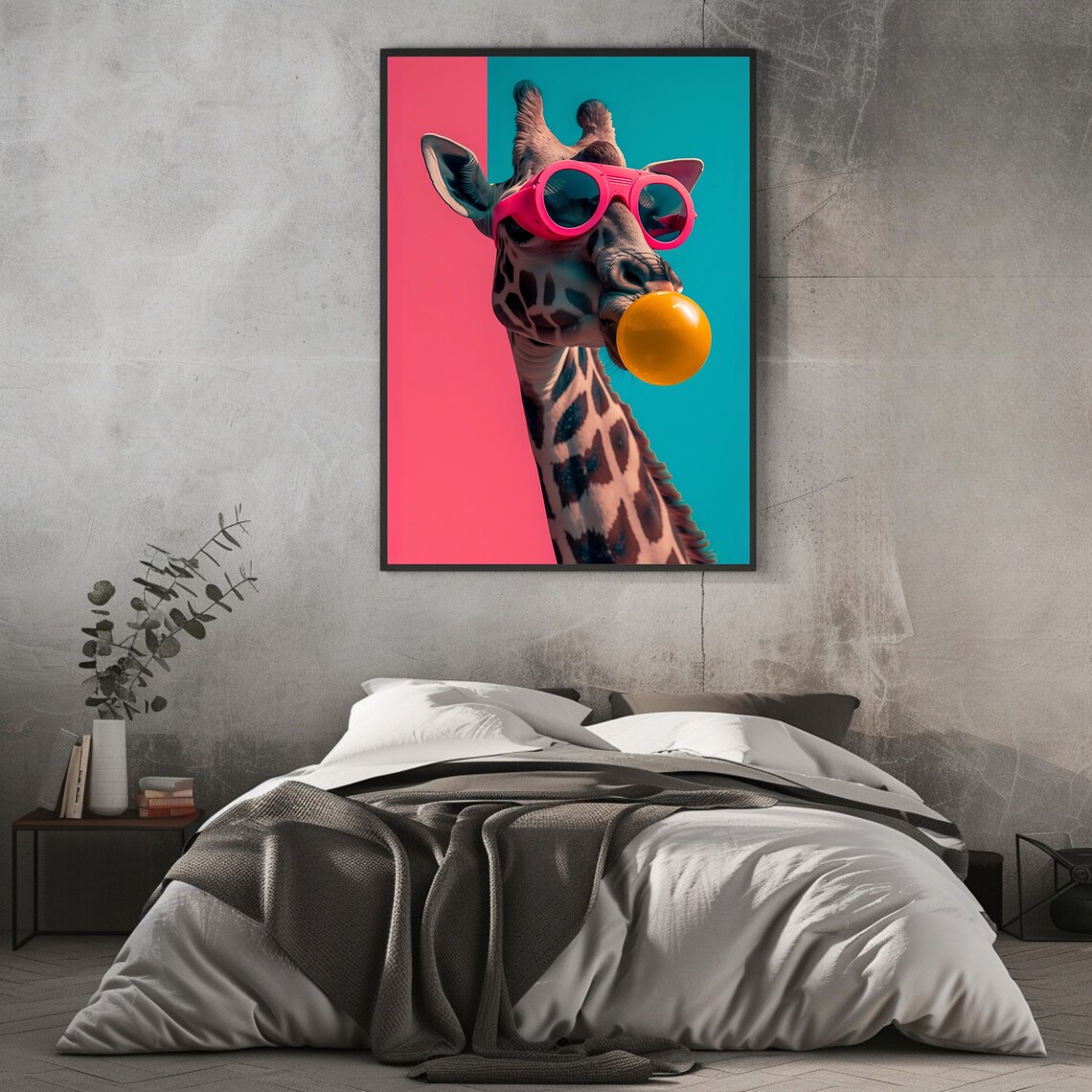 Fun Giraffe Quirky Animal Art Print - Image 3
