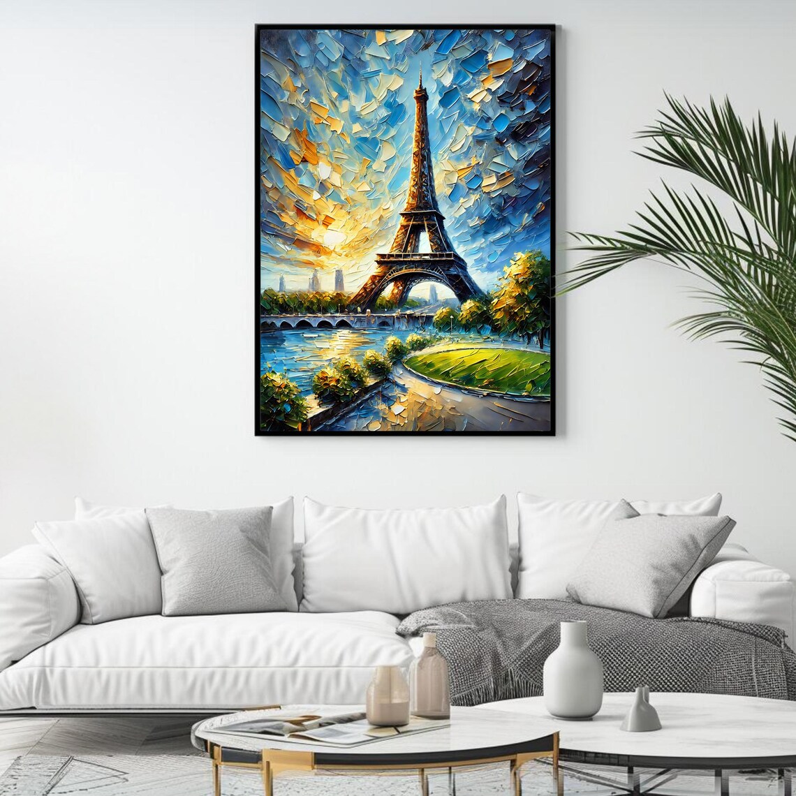 Eiffel Tower Art, Paris Sunset Landscape - Image 4