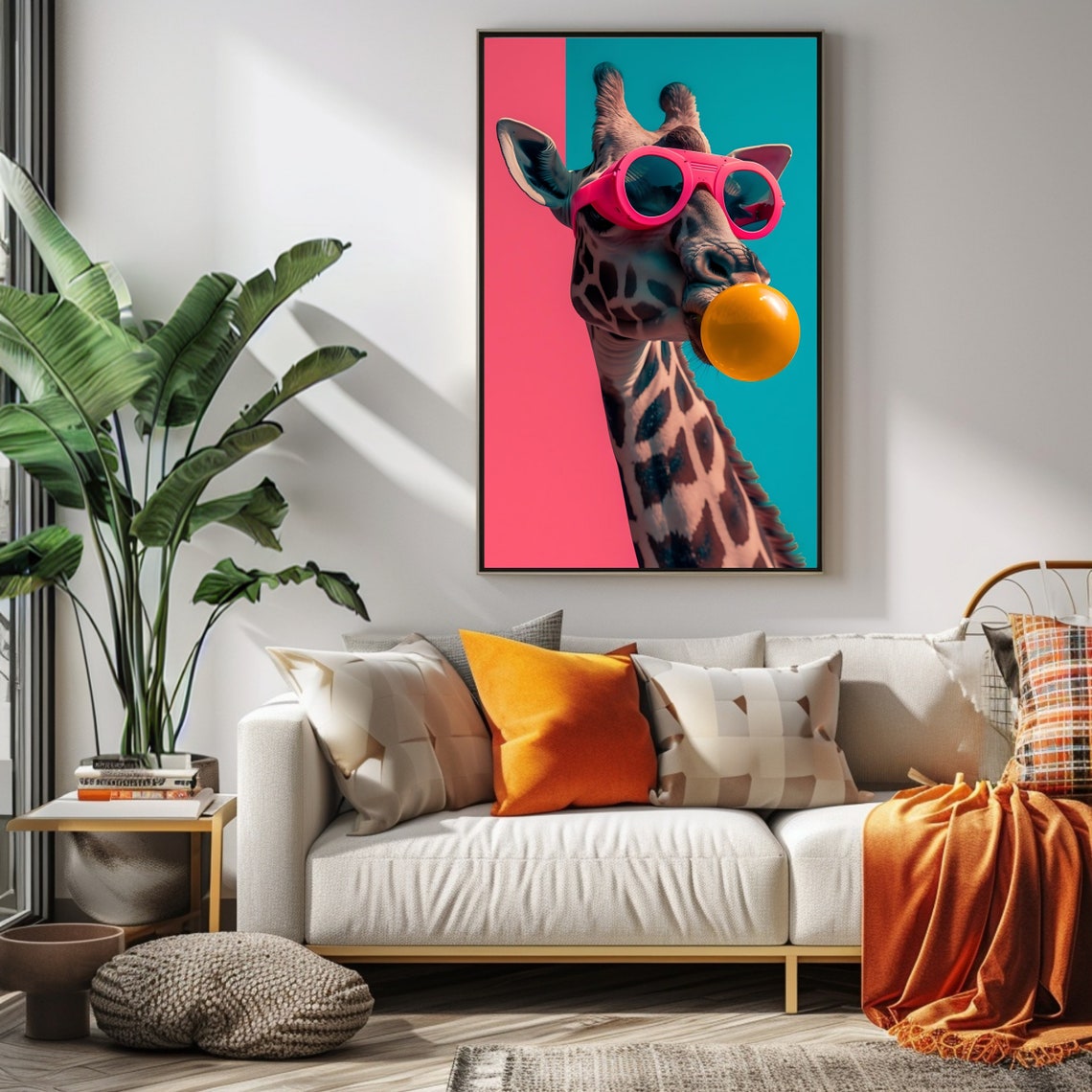 Fun Giraffe Quirky Animal Art Print - Image 2